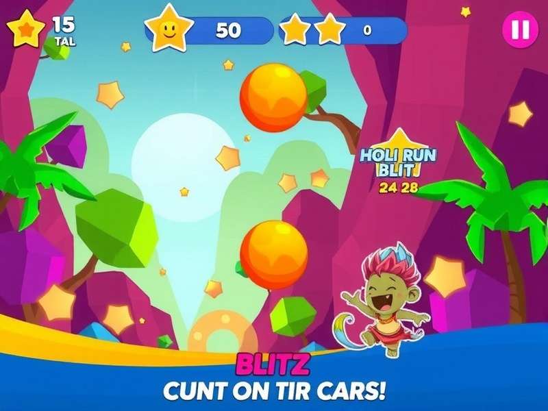 Colorful gameplay of Holi Run Blitz Holi Run Blitz Game Screenshot